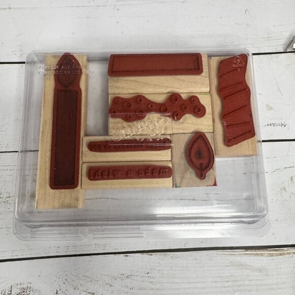 Stampin Up Happy Birthday Wood Mounted Rubber Stamp Candle Birthday Wishes Words - Picture 3 of 12